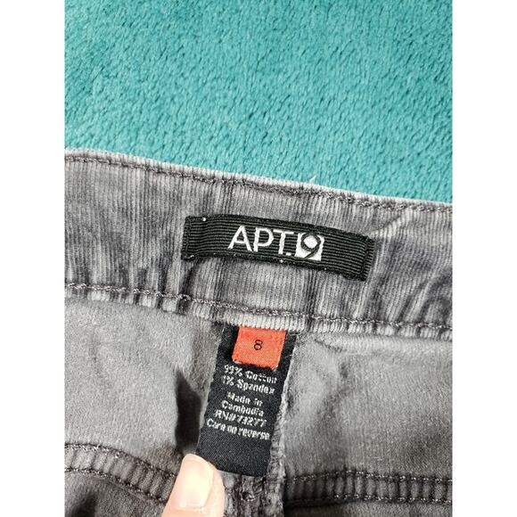 Apt 9 Jeans Size 8 Womens Gray Pants Stretch Corduroy Ladies Mid Rise Bootcut - Picture 3 of 12
